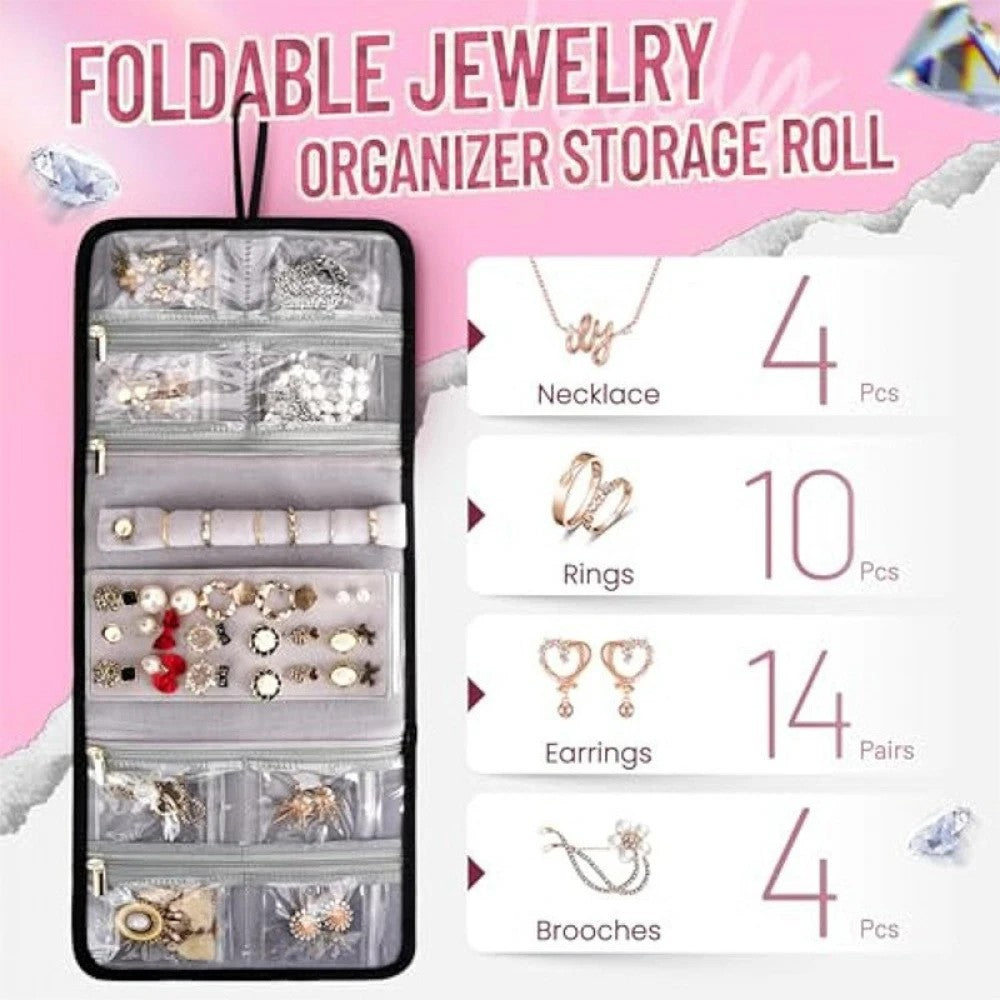 Vortaz Travel Makeup Case Pink Detachable Pouch Jewelry Storage