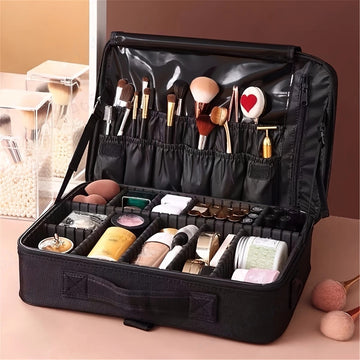 Vortaz Professional Makeup Case 3-Tier Adjustable Dividers Waterproof Grey