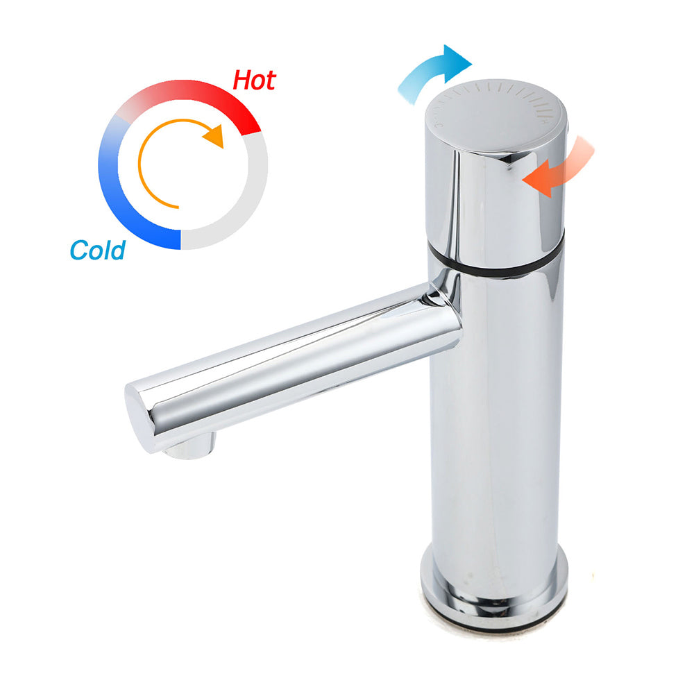 CHESTON Solid Brass Basin Mixer Bathroom Faucet Polished Chrome