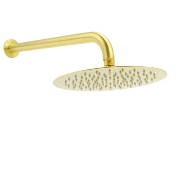 KYLINS Brushed Gold Rain Shower Head 10 inch Wall Mounted Stainless Steel
