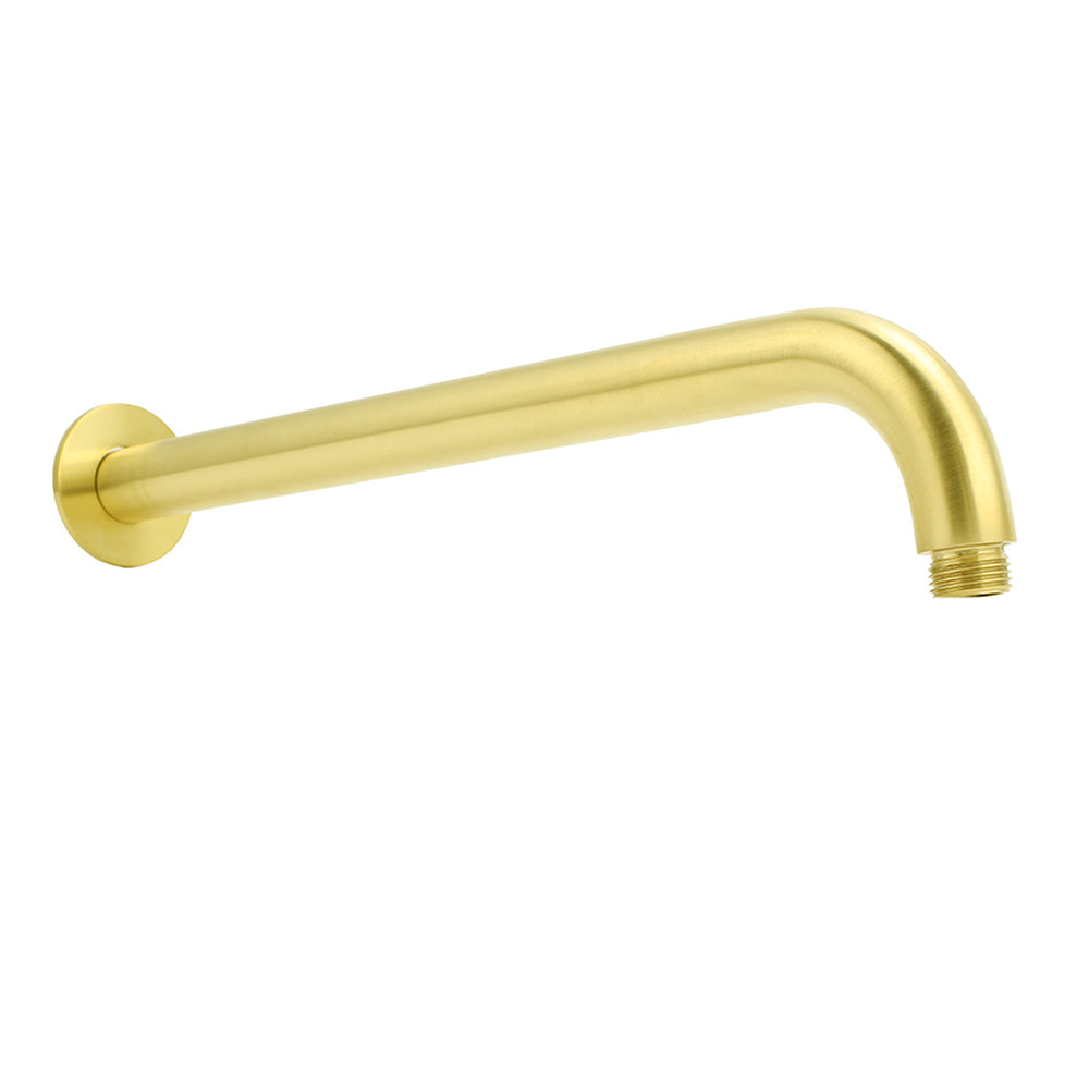 KYLINS Brushed Gold Rain Shower Head 12 inch Wall Mounted Straight Arm Stainless Steel
