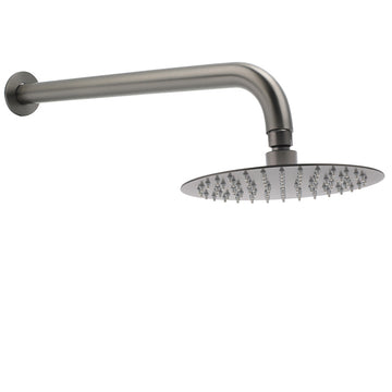 KYLINS Gun Metal Round 8" Rain Shower Head Wall Mounted 200mm Stainless Steel