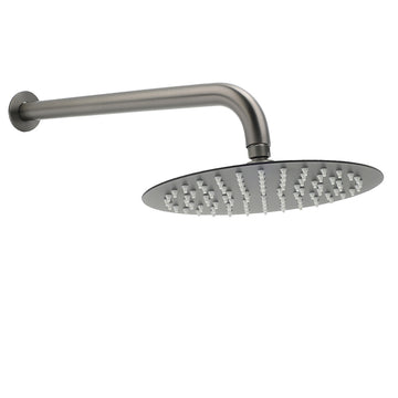 WELS Gun Metal Rain Shower Head 10 inch Wall Mounted Bathroom