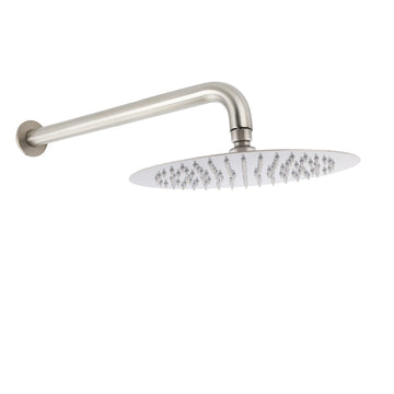 KYLINS Brushed Nickel Rain Shower Head 250mm Wall Mounted Mixer Set