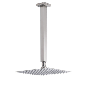 KYLINS Brushed Nickel Ceiling Mounted Rain Shower Head 300mm Square