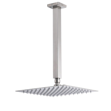 KYLINS Brushed Nickel Ceiling Mounted Rain Shower Head 250mm Square