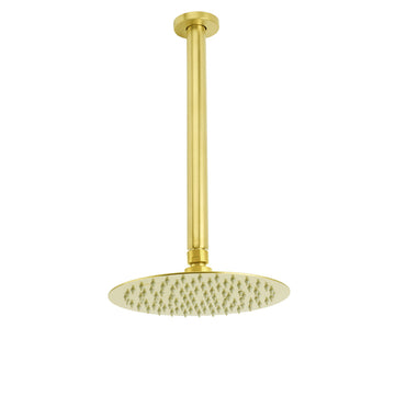 KYLINS Brushed Gold Ceiling Rain Shower Head 8 inch 200mm Thin Stainless Steel