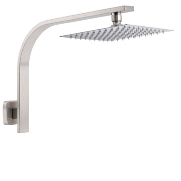 KYLINS Square Rain Shower Head Wall Mounted 200mm Brushed Nickel