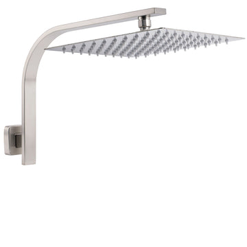 KYLINS Square Rain Shower Head Wall Mounted 300mm Brushed Nickel
