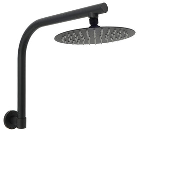 KYLINS 8in Rain Shower Head Stainless Steel Matt Black Wall Mount