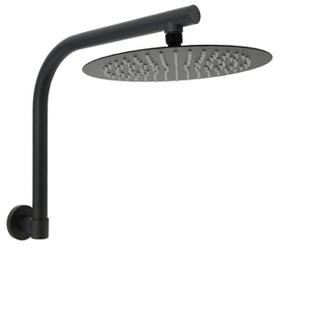 KYLINS 10in Stainless Steel Rain Shower Head Matt Black with Arm