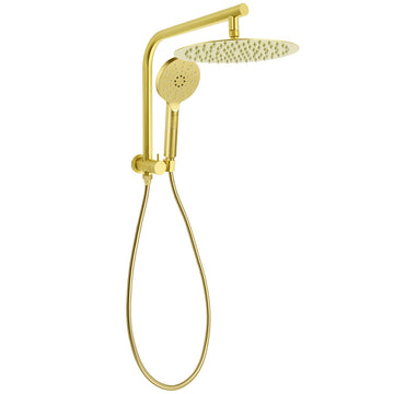 KYLINS Brushed Gold Rain Shower Head 3 Mode Handheld with Diverter 300mm
