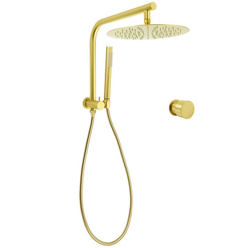 KYLINS Brushed Gold Rain Shower Head 12 inch Single Mode Handheld Diverter