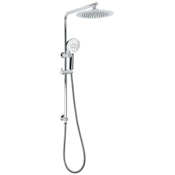 KYLINS Chrome 3 Mode Rain Shower Head 9 inch 238mm with Handheld Slide Rail and Diverter