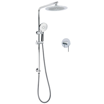 KYLINS Chrome Rain Shower System 3 Mode Handheld Slide Rail Diverter Set