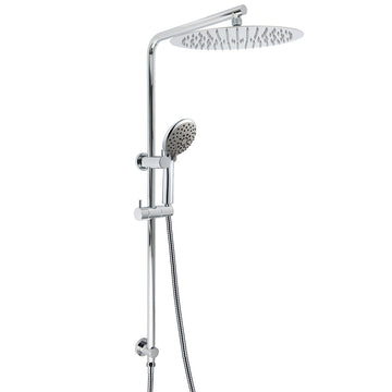 KYLINS Chrome Slim Dual Rain Shower Head 5 Mode Handheld Sliding Rail 300mm