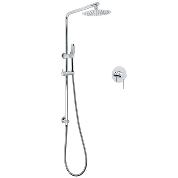 KYLINS Chrome Rain Shower Head 8 inch Single Mode Brass Handheld Rail Mounted Mixer