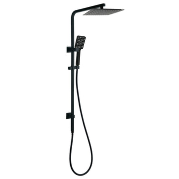 KYLINS Matt Black Twin Square Shower System 10 inch 3 Mode Handheld Rail and Taps