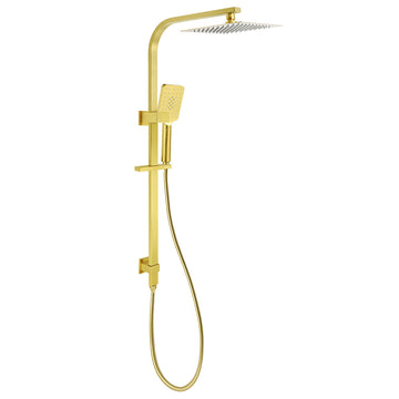 KYLINS Brushed Gold 2-in-1 Square Rain Shower Head 200mm with 3-Mode Handheld