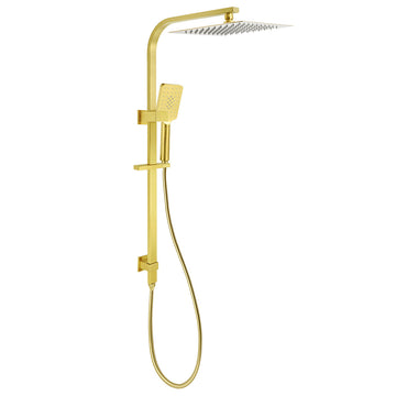 KYLINS Brushed Gold Square Rain Shower Head 300mm 2-in-1 with 3-Mode Handheld