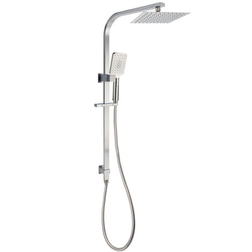 KYLINS Brushed Nickel Square Twin Shower 200mm with 3-Mode Handheld and Sliding Rail