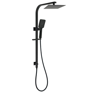 KYLINS Matt Black Square 2-in-1 Rain Shower Set 200mm 3-Mode Handheld Sliding Rail