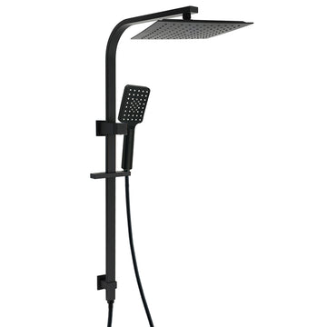 KYLINS Matt Black Square 2-in-1 Rain Shower Head 250mm 3-Mode Handheld Sliding Rail
