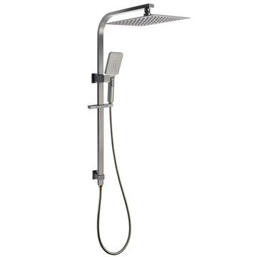 KYLINS Gunmetal Double Square Rain Shower Head 300mm 3 Mode Handheld Sliding Rail 2-Way Switch