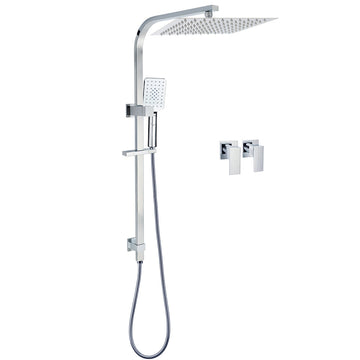 KYLINS Rain Shower Head System with Twin Taps 12 Inch Chrome