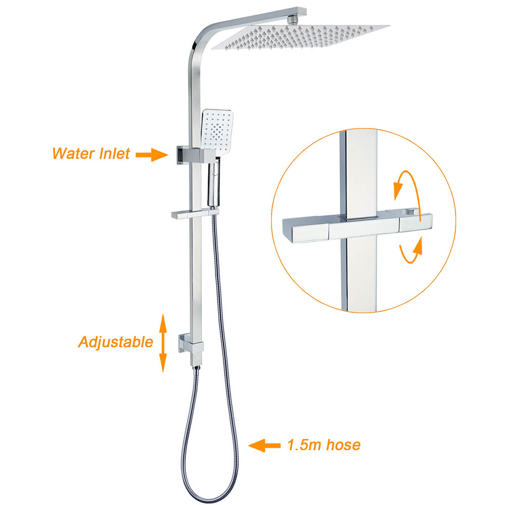 KYLINS Rain Shower Head System with Mixer 12 Inch Chrome