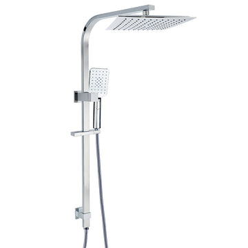 KYLINS 2in1 Square Shower Head Set 10" Rain Handheld Sliding Rail