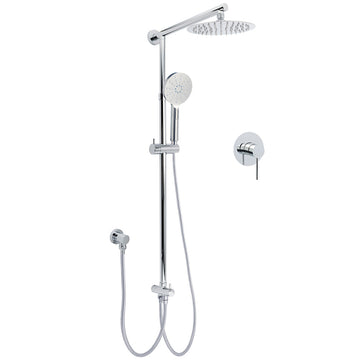 KYLINS Chrome Rain Shower Head 2in1 Handheld Sliding Rail 8 inch