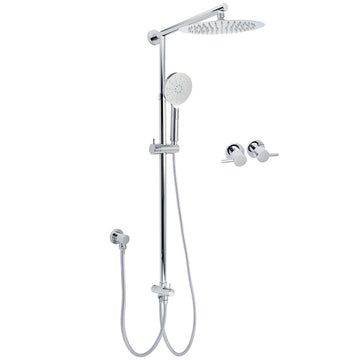 KYLINS 10in Rain Shower System with Handheld Twin Head Chrome