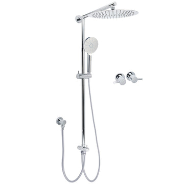 KYLINS 12in Rain Shower Head 2in1 Handheld Chrome Wall Rail