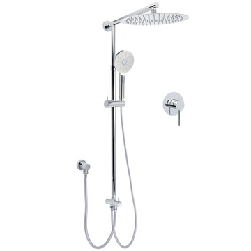KYLINS Chrome Rain Shower Head 3 Mode Handheld Wall Rail Mixer 12 inch