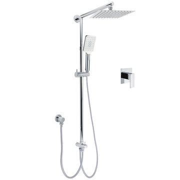 KYLINS 2-in-1 Square Rain Shower Head with Mixer Valve Chrome