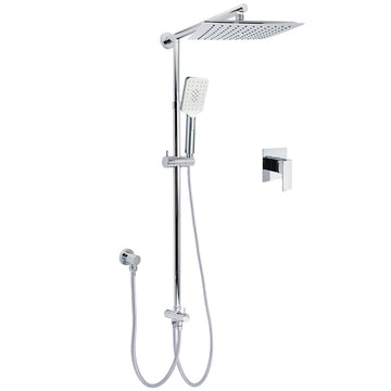 KYLINS 2-in-1 Square Rain Shower Head with Mixer Valve Chrome