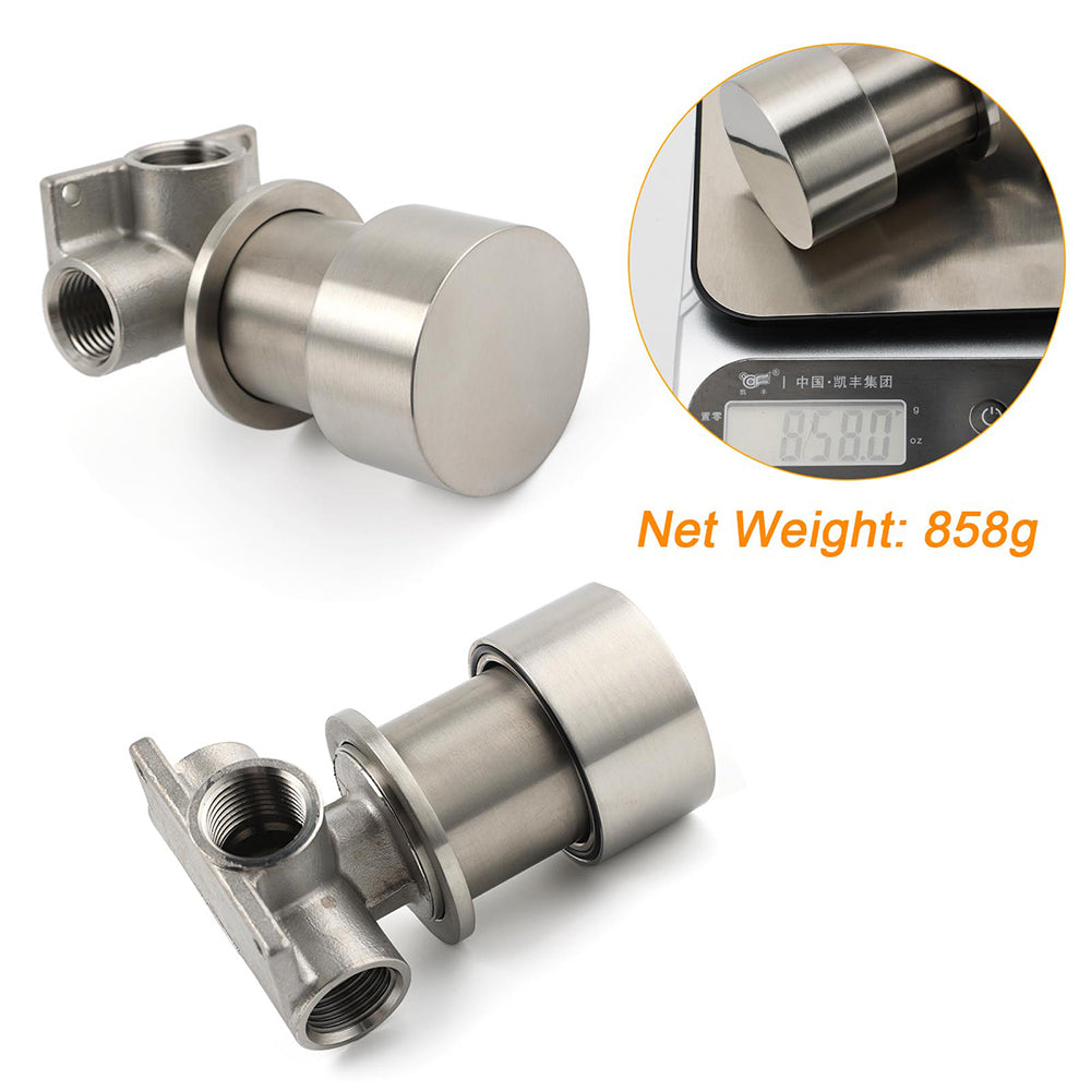 Vortaz Brushed Nickel Round Knob Shower Mixer Tap Stainless Steel