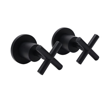 Matt Black Twin Taps Shower Mixer Bath Spout