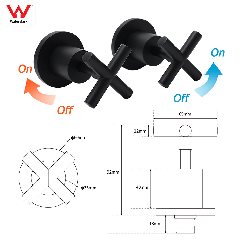 Matt Black Twin Taps Shower Mixer Bath Spout