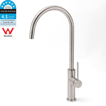 KYLINS Brushed Nickel Tall Slim Kitchen Mixer Tap 435mm