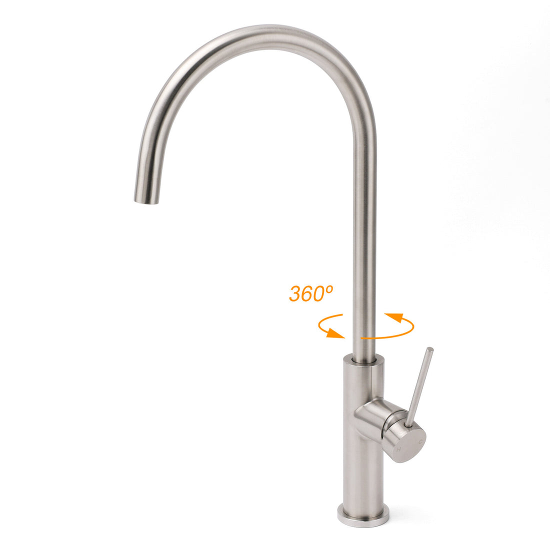 KYLINS Brushed Nickel Tall Slim Kitchen Mixer Tap 435mm