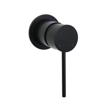 Vortaz Matt Black Round Shower Mixer Tap 60mm Solid Brass