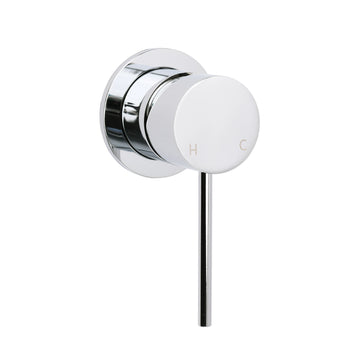 Chrome Round Shower Mixer Tap with Pin Lever Handle