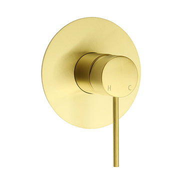 KYLINS Brushed Gold Round Shower Mixer Hot Cold Ceramic Cartridge Wall Mounted