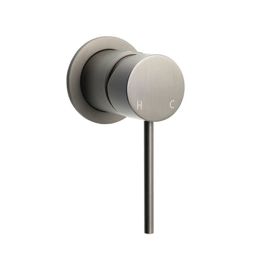 Vortaz Gun Metal Round Shower Mixer Tap Wall Mounted 60mm