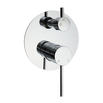 Polished Chrome Round Stainless Steel Shower Mixer with Diverter 35mm