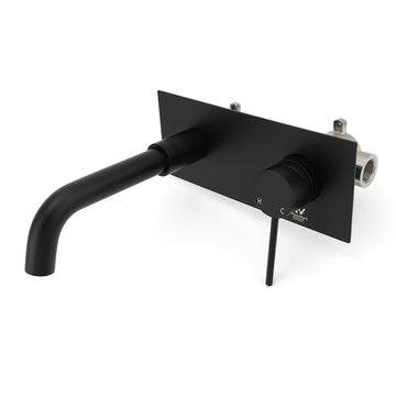 KYLINS Matt Black Basin Mixer Tap Wall Mounted Bathroom Faucet