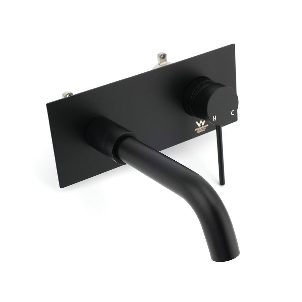 KYLINS Matt Black Basin Mixer Tap Wall Mounted Bathroom Faucet