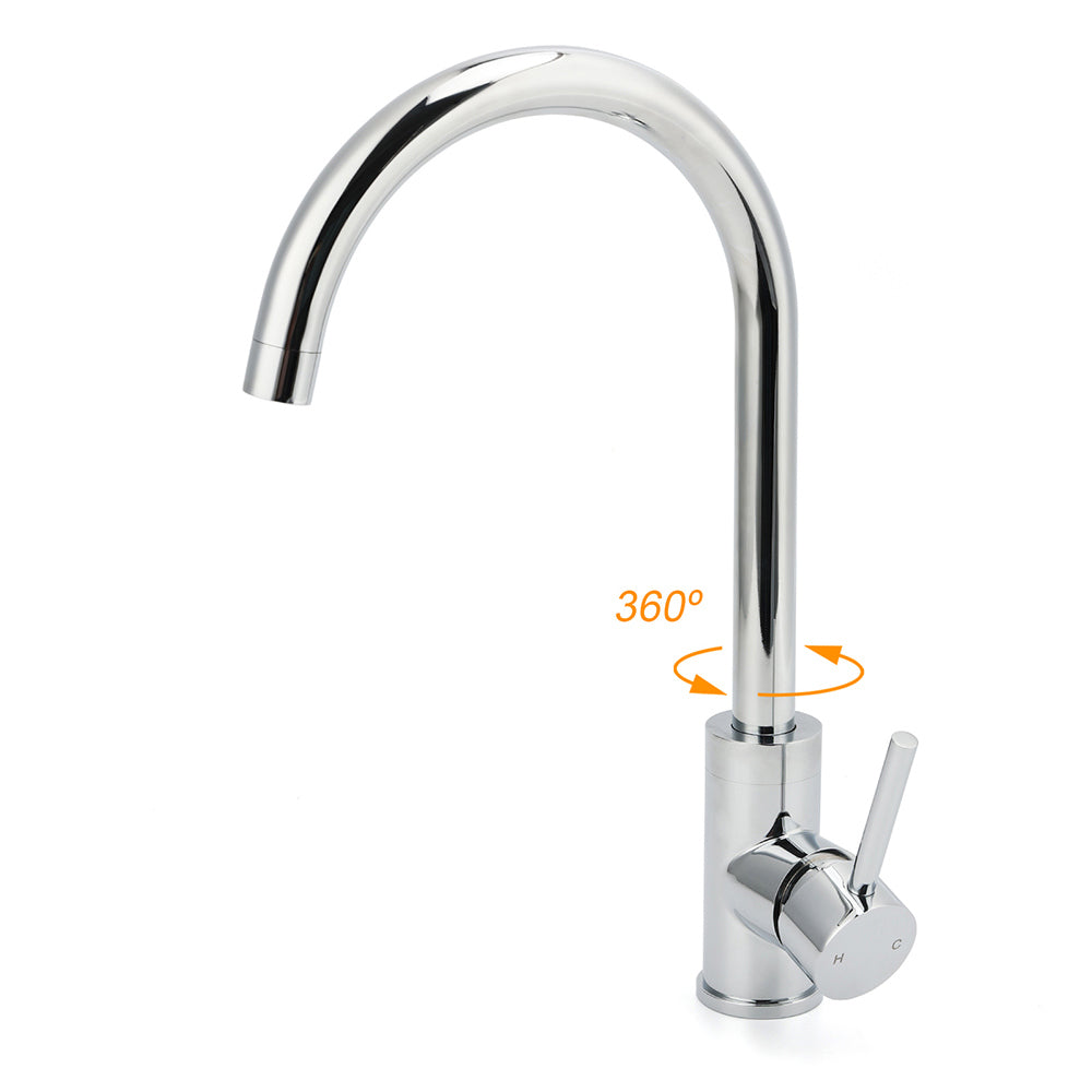 Kitchen Mixer Tap Polished Chrome 360 Swivel